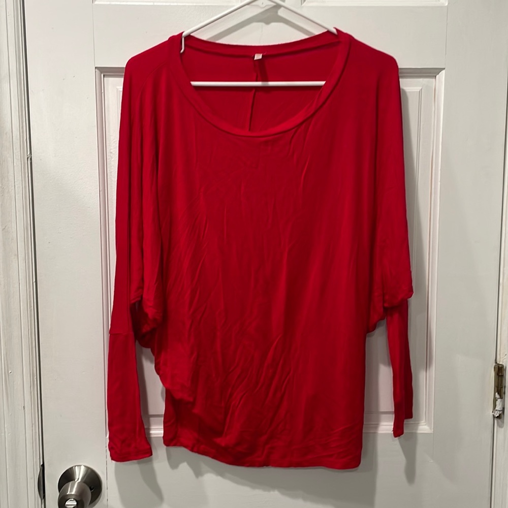 Red maternity shirt